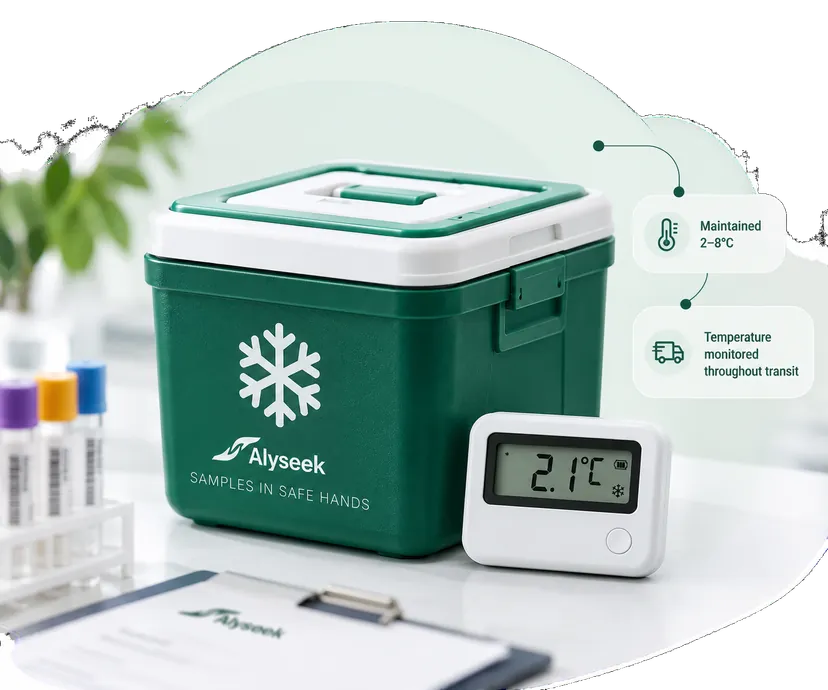 Temperature-controlled medical sample transport box